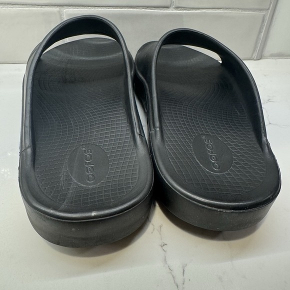 OOFOS Sandals Mens Size 12 Womens 14 Ooahh Black Recovery Comfort Slip On‎ - Picture 5 of 9